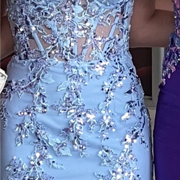 Elegant Lavender Strapless Prom Dress - Picture 8 of 8